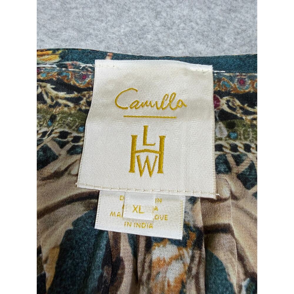 Camilla Button Dress Shaped Waistband Womens Size AU XL Silk Verdis World - Picture 3 of 7